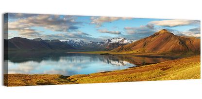 Icelandic Mountain Lake at Golden Hour Wall Art