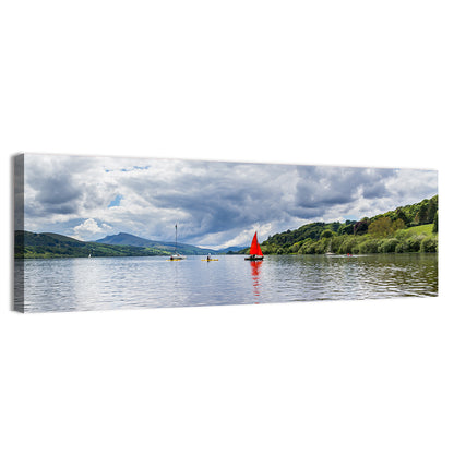 Bala Lake Sailboat Reflection Wall Art