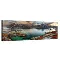 Norwegian Coastal Village at Dusk Wall Art