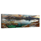 Norwegian Coastal Village at Dusk Wall Art