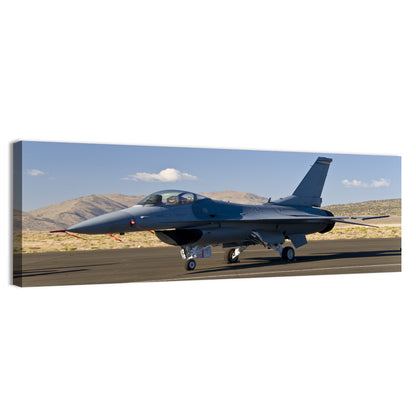 Fighter Jet Side Profile on Runway Wall Art