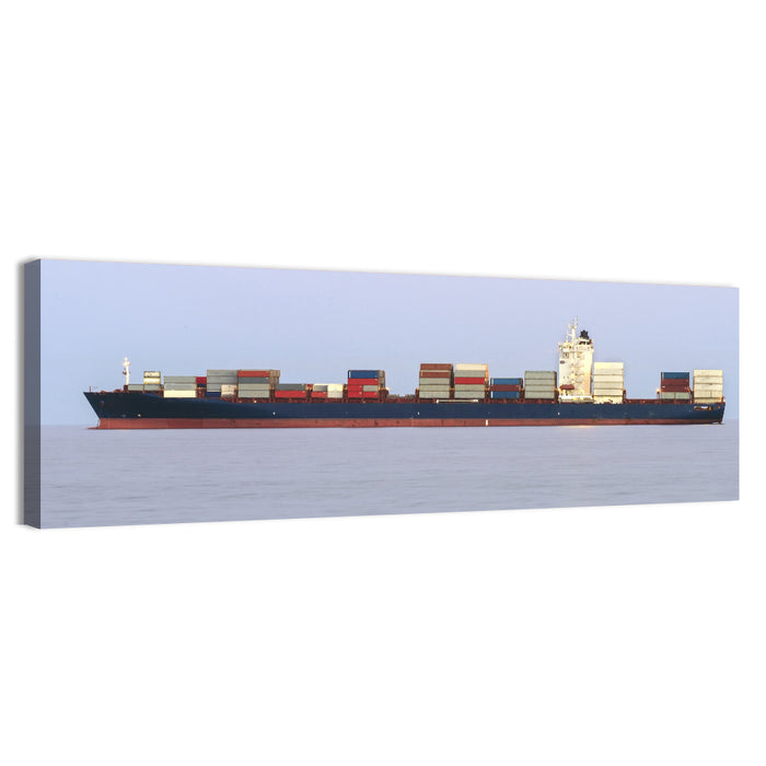 Container Ship on the Ocean Wall Art as a canvas print
