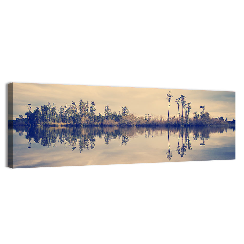 Sunset Over Forest Lake Wall Art