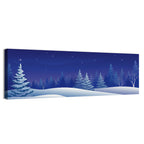 Starry Winter Forest Illustration Wall Art