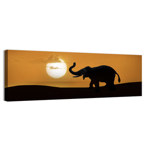 Elephant at Sunset Wall Art