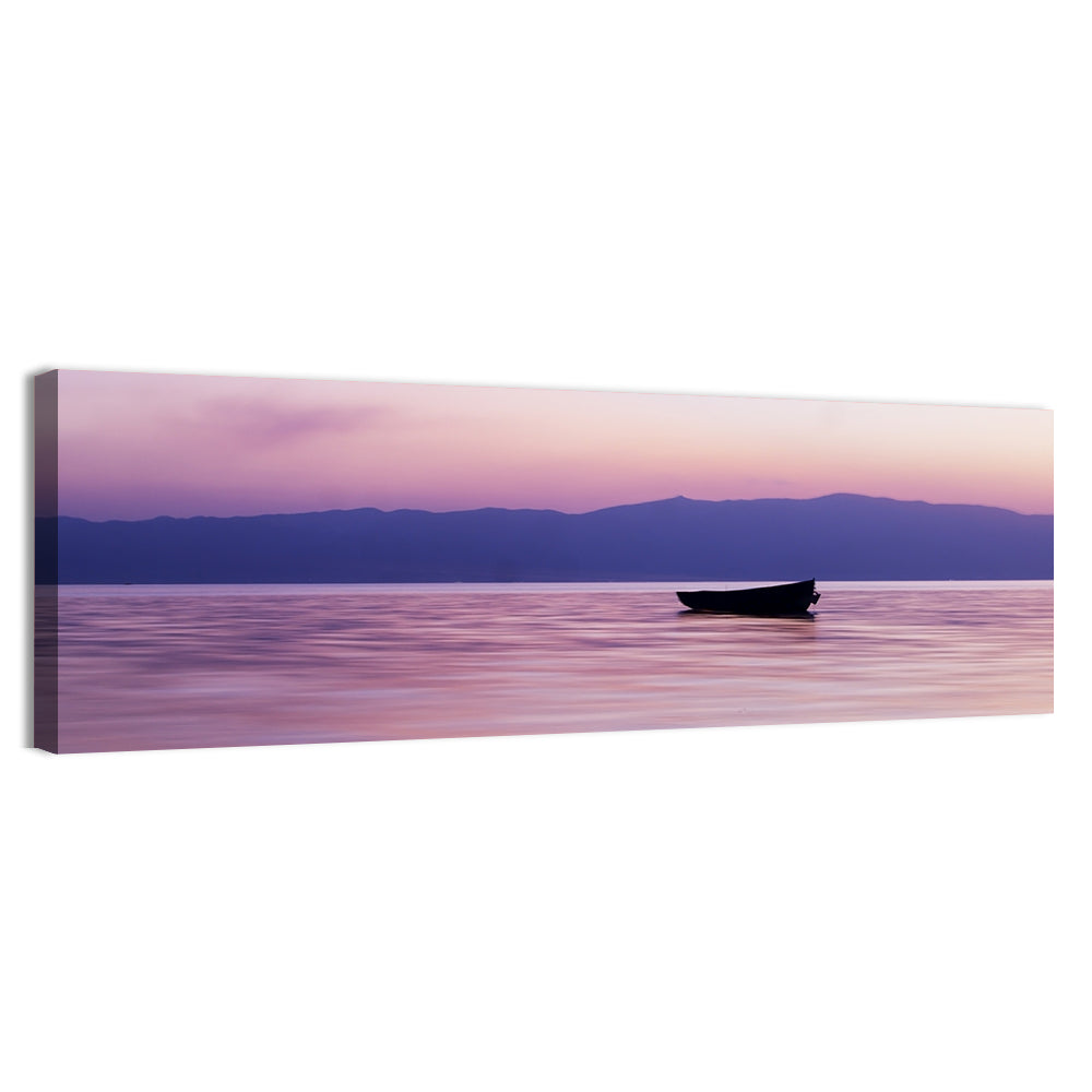 Lavender Lake Ohrid Sunset Wall Art