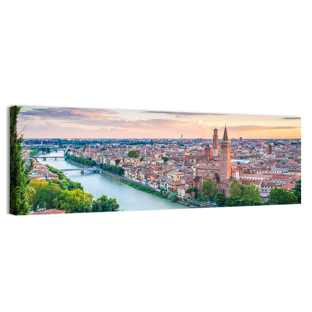 Verona Riverbend at Golden Hour Wall Art