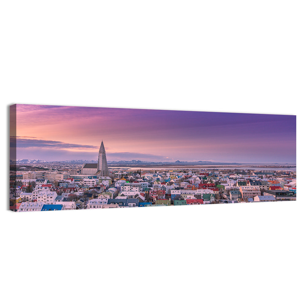 Dawn Over Reykjavik Wall Art