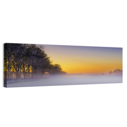 Foggy Winter Sunset Wall Art