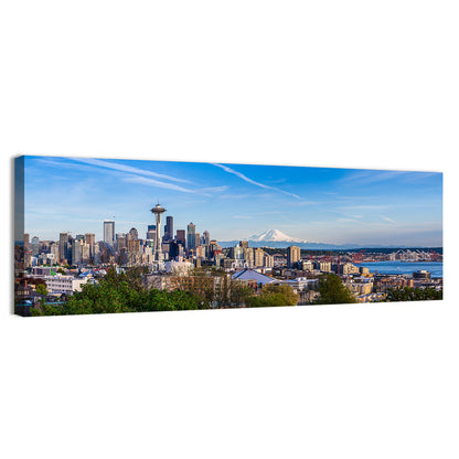 Seattle Skyline with Mount Rainier Wall Art