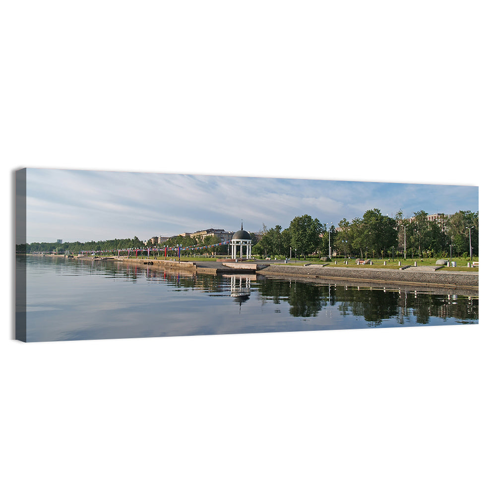 Lake Onega Promenade with Gazebo Wall Art