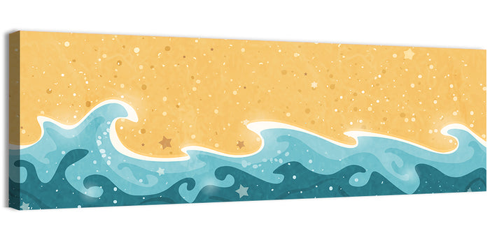 Whimsical Starry Waves Abstract Wall Art as a canvas print
