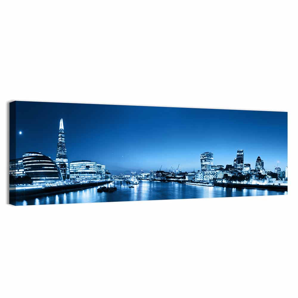 London Night Skyline, Thames Reflections Wall Art