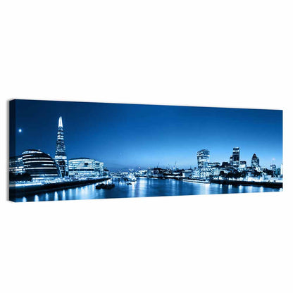 London Night Skyline, Thames Reflections Wall Art