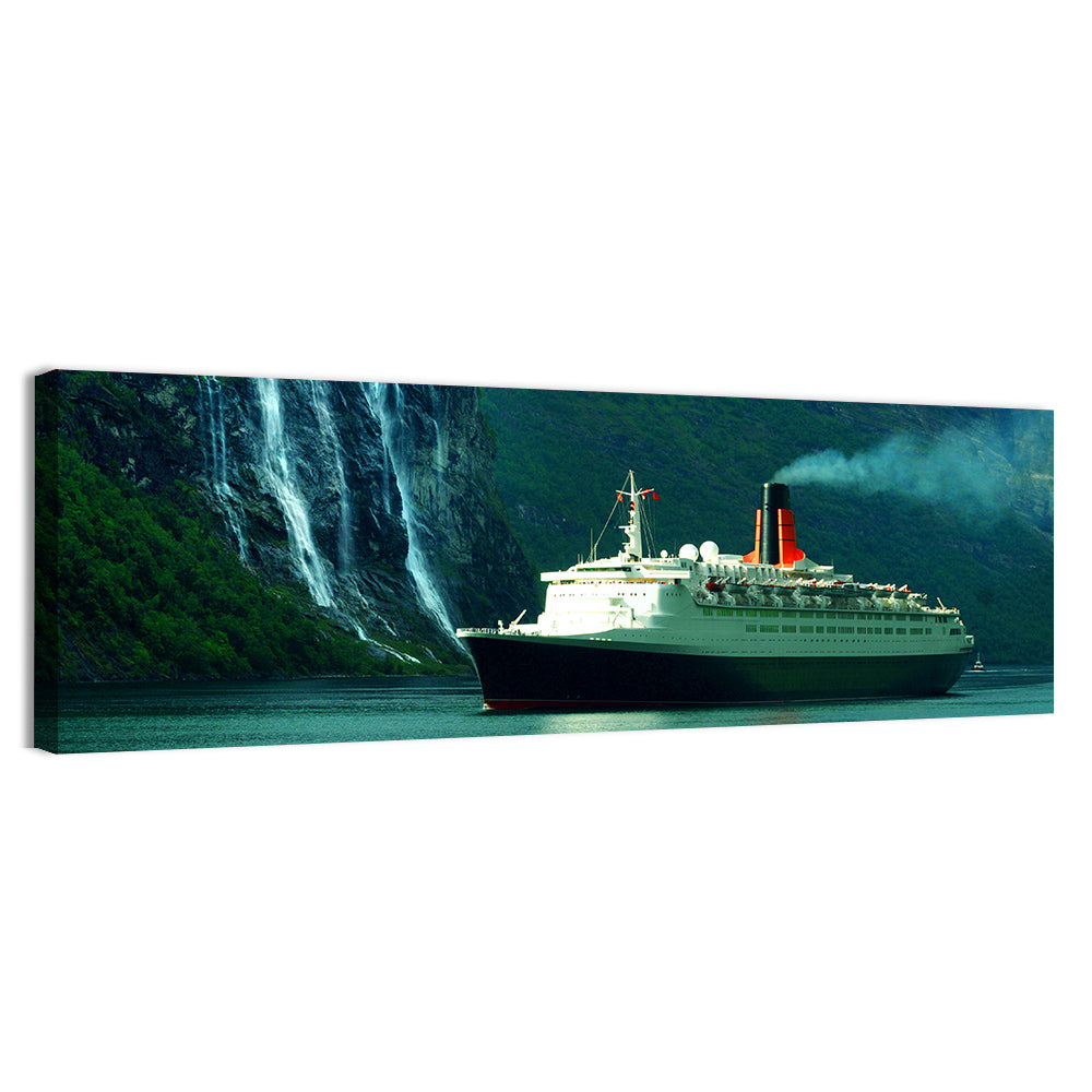 Cruise Ship at Geiranger Fjord Wall Art
