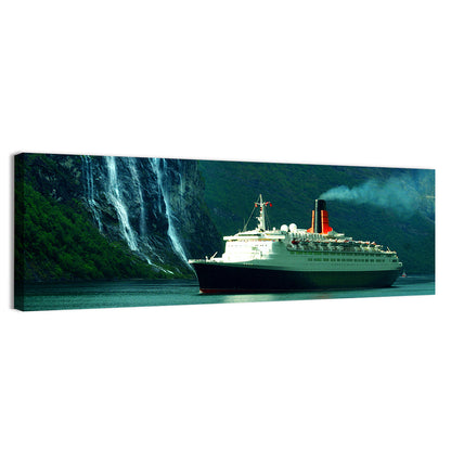 Cruise Ship at Geiranger Fjord Wall Art