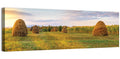Haystacks at Sunset Fieldscape Wall Art