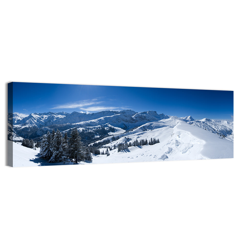 Snowy Bernese Alps Wall Art, canvas print, panoramic