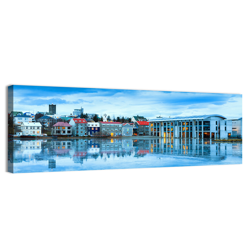 Reykjavik City Hall at Blue Hour Wall Art