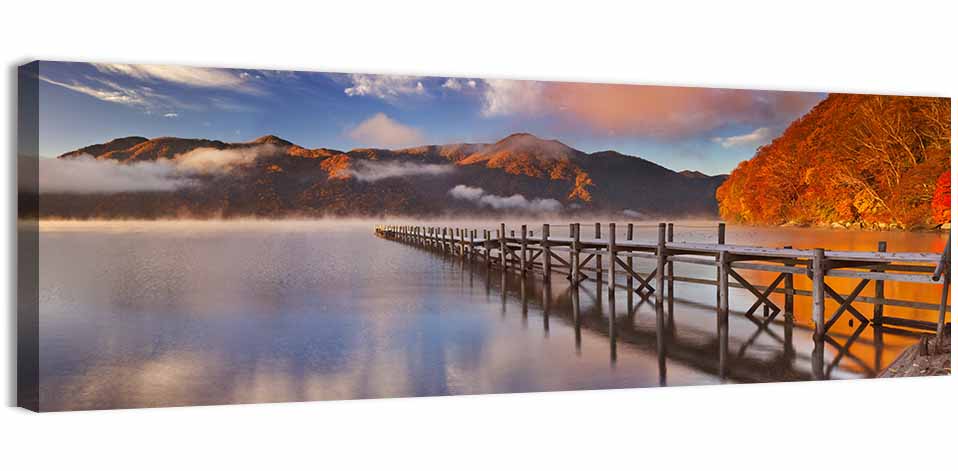 Foggy Pier at Lake Chuzenji Wall Art