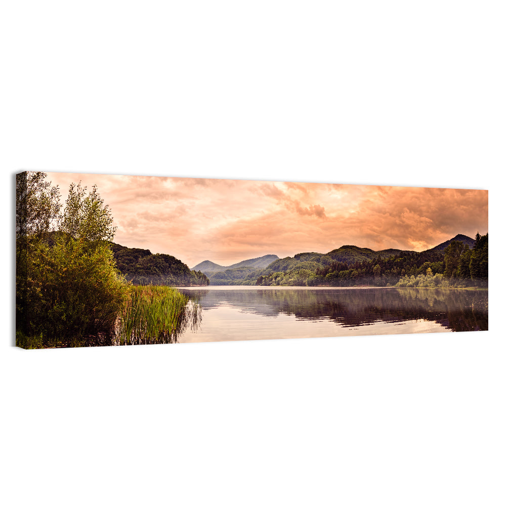 Cloudy Lake at Golden Hour Wall Art