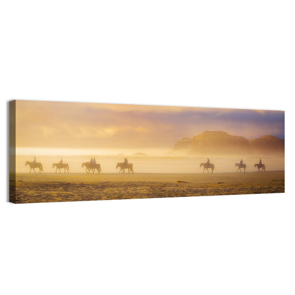 Misty Beach Horseback Riders Wall Art