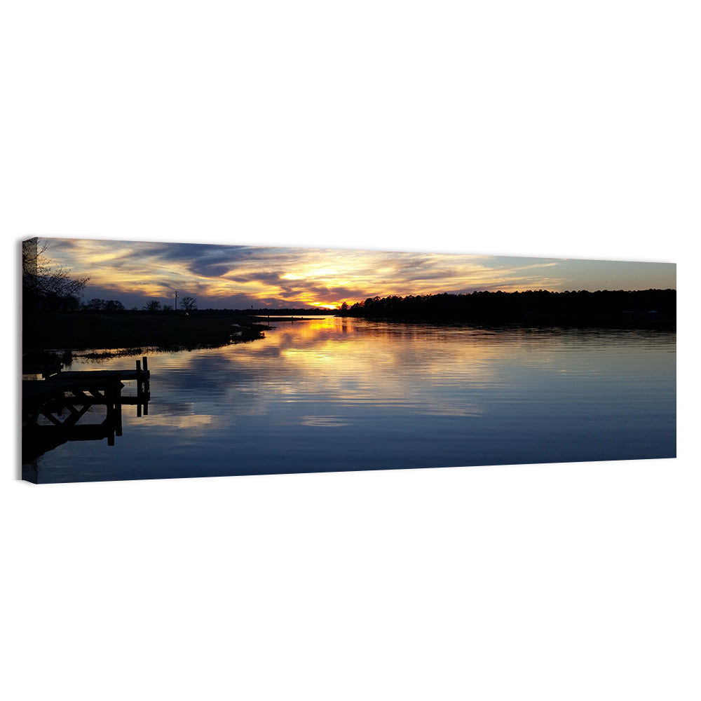 Lake Palestine Pier at Sunset Wall Art