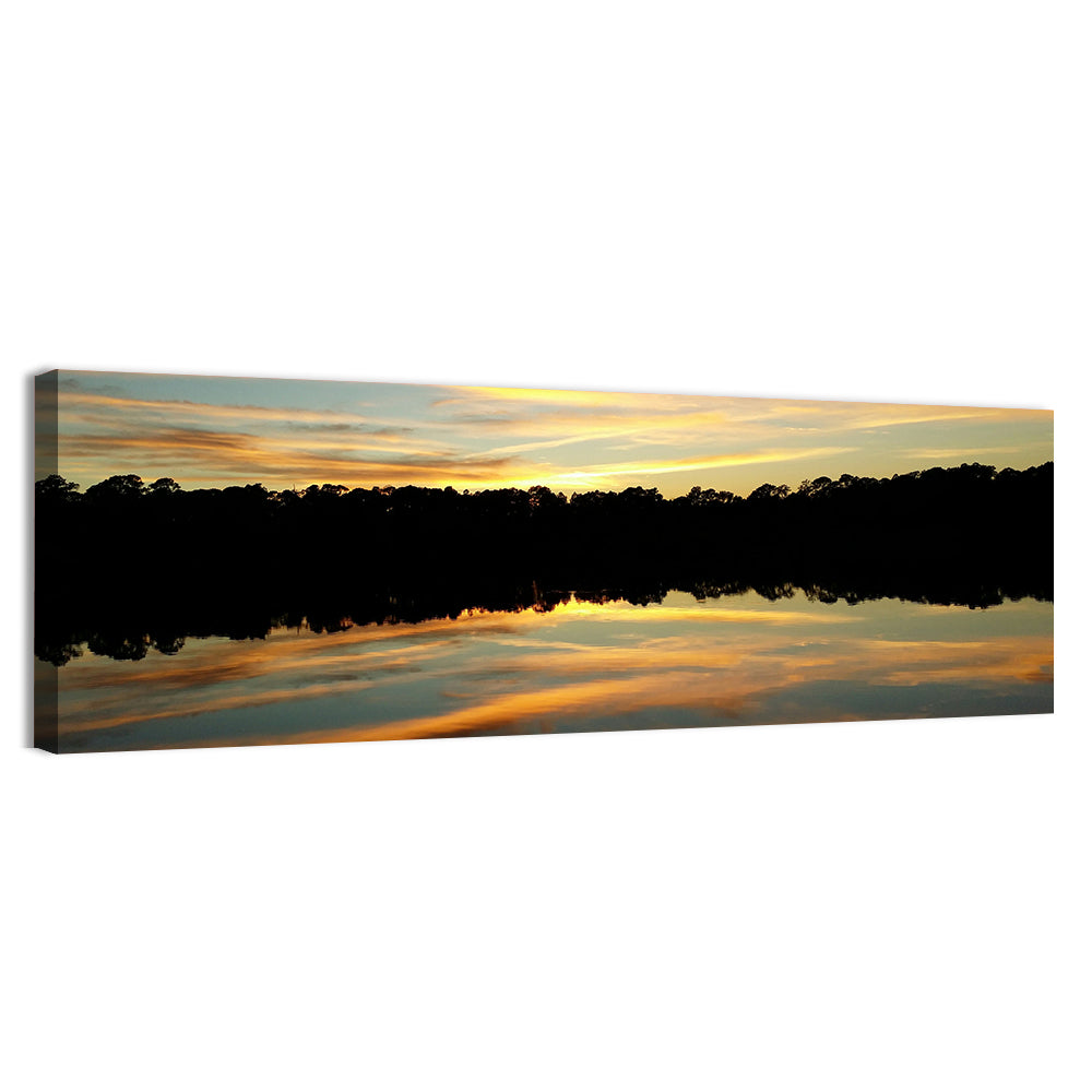 Lake Charles Golden Sunset Wall Art