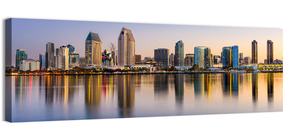 San Diego Skyline at Golden Dusk Wall Art