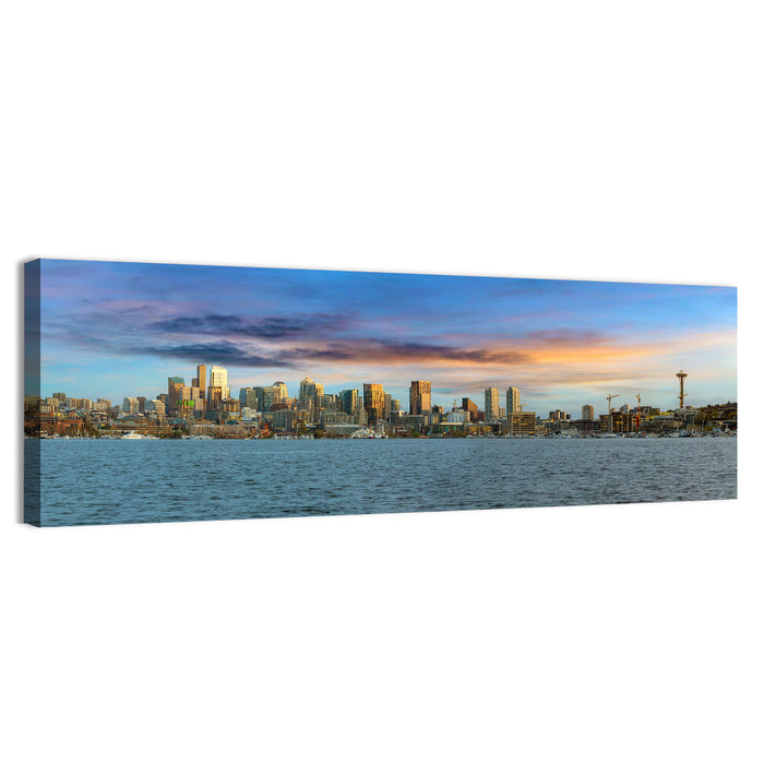 Seattle Skyline at Dusk Wall Art as a canvas print