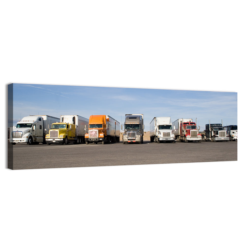Semi Truck Fleet Wall Art