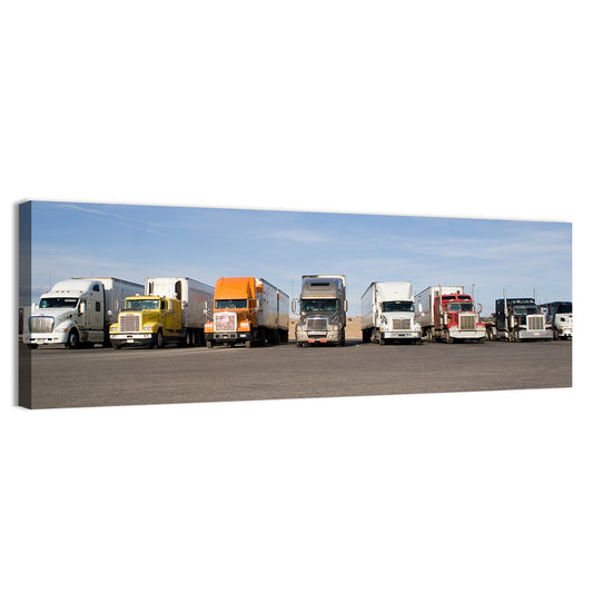 Semi Truck Fleet Wall Art