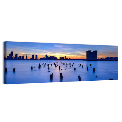 Jersey City Skyline at Dusk Wall Art