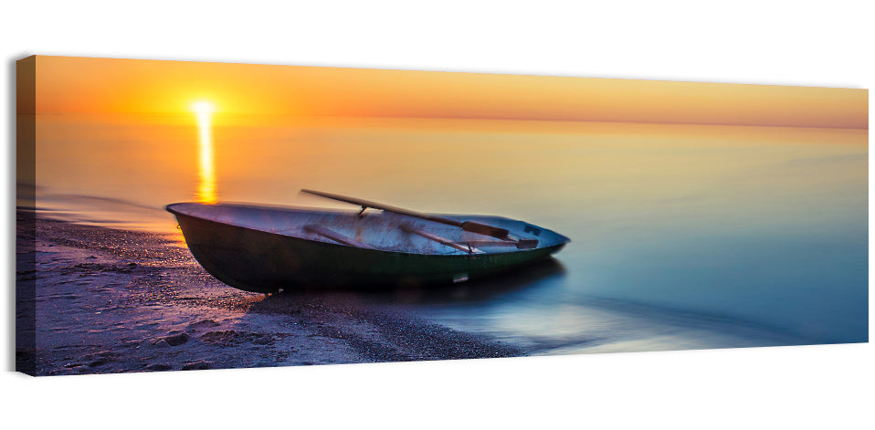 Rowboat Sunrise Seascape Wall Art