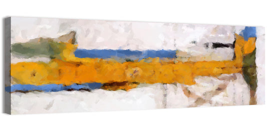 Lake Reflection in Yellow and Blue Wall Art