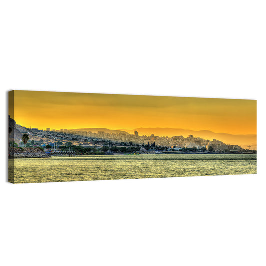 Tiberias City From Sea of Galilee Wall Art