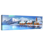 Northern Lights Winter Village Wall Art