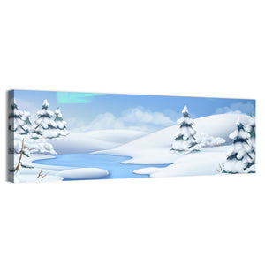 Christmas Trees Winter Illustration Wall Art