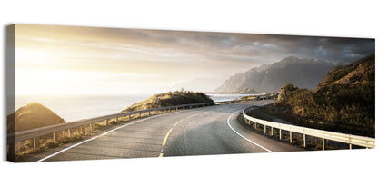 Golden Sunrise Coastal Road Wall Art