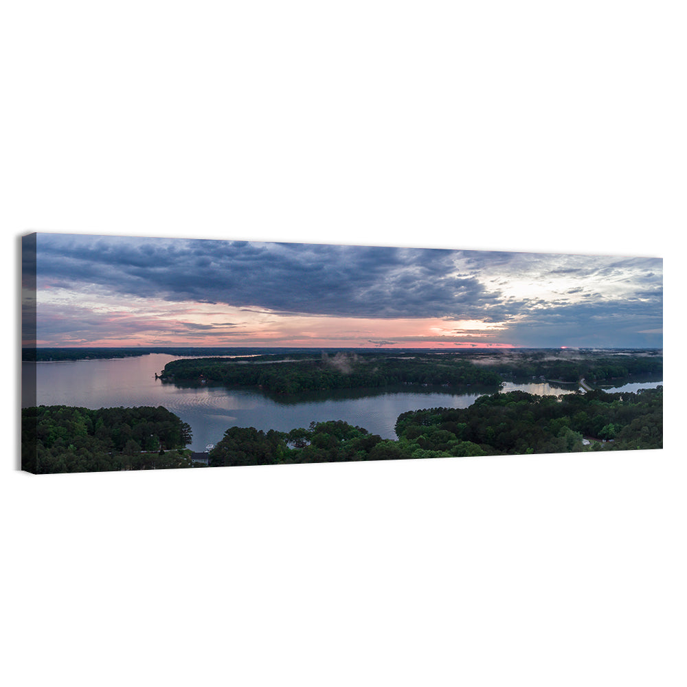 Lake Gaston Mist at Dusk Wall Art