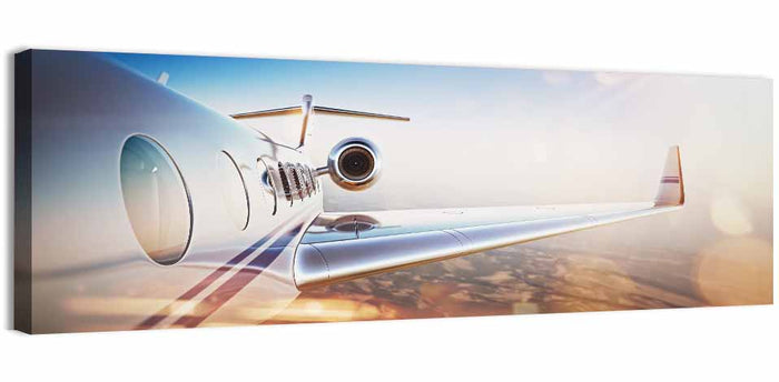 Private Jet Wing Close Up Wall Art as a canvas print
