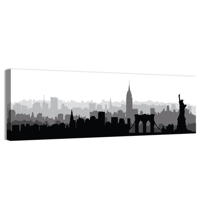 New York Skyline Silhouette Wall Art