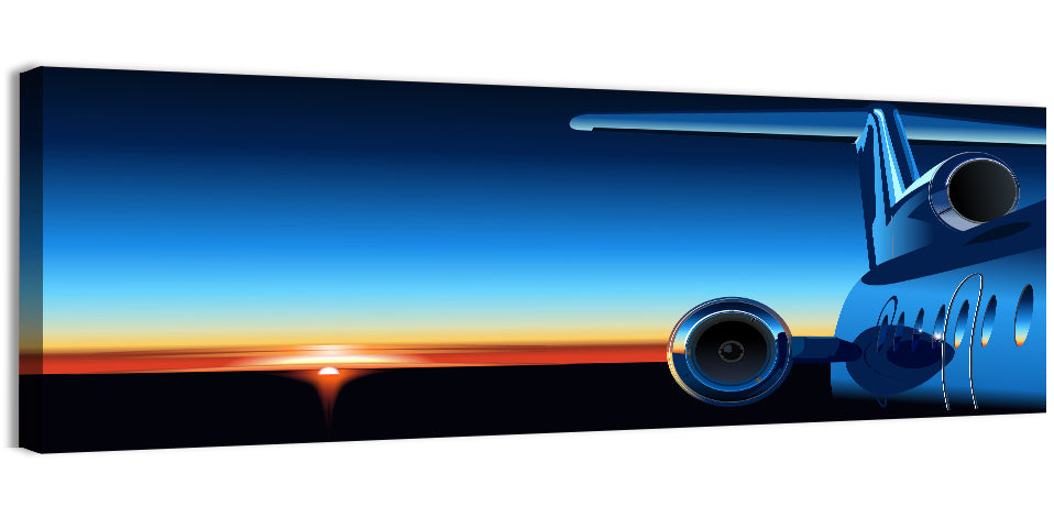 Private Jet Sunrise Wall Art