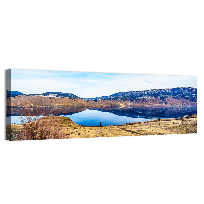 Kamloops Lake Winter Reflection Wall Art as a canvas print