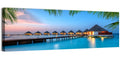 Overwater Bungalows at Twilight Wall Art
