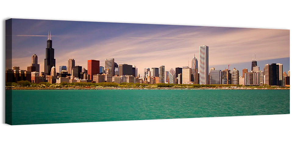 Chicago Skyline Above Lake Michigan Wall Art