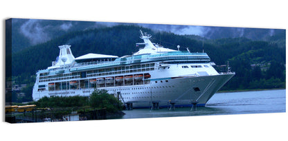 Misty Docked Cruise Ship Wall Art