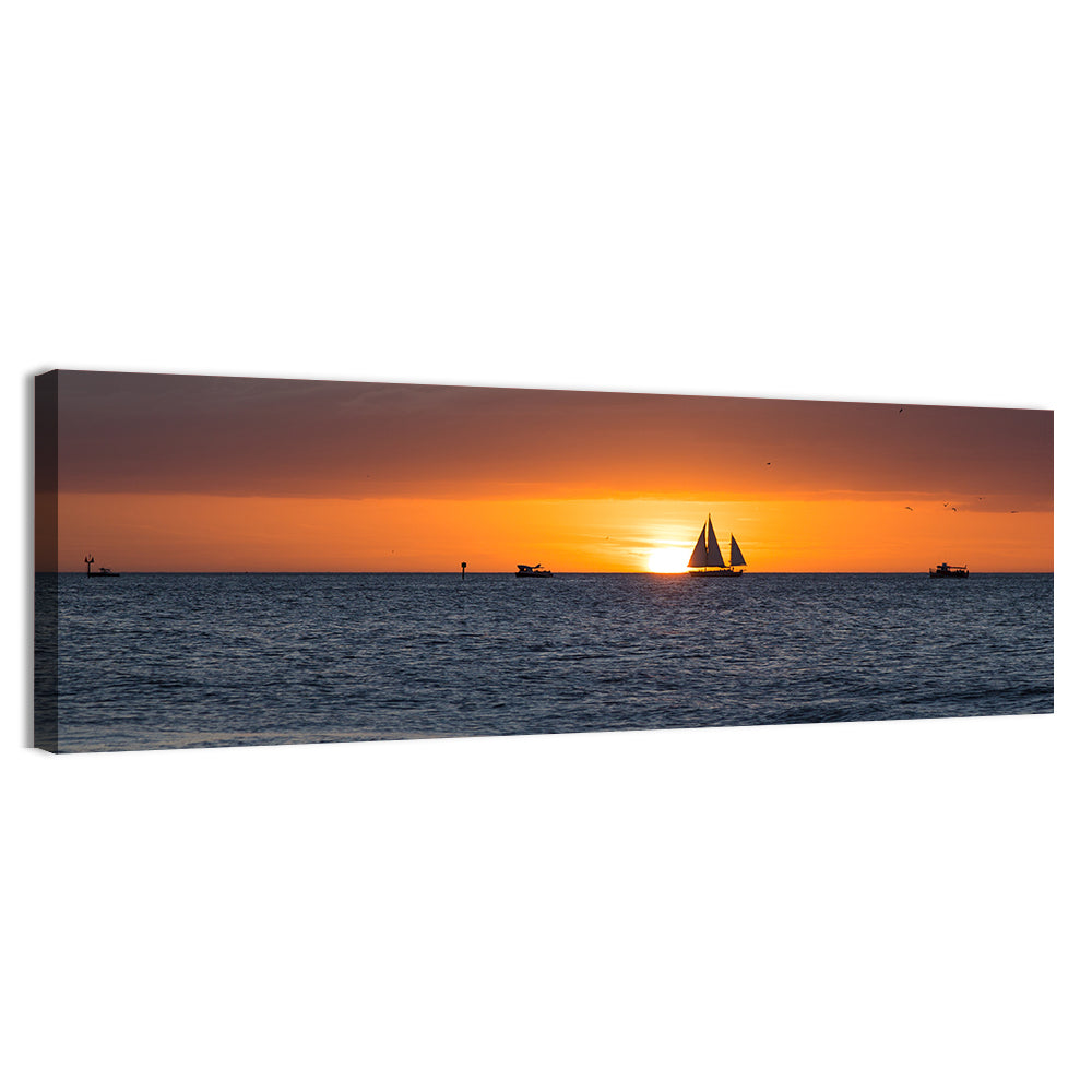 Florida Sailboat Sunset Wall Art