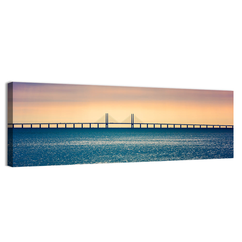 Øresund Bridge at Sunset Wall Art