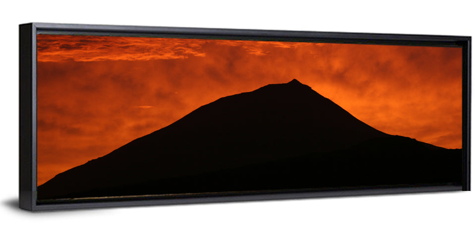 Pico Island Volcano Silhouette at Sunset Wall Art
